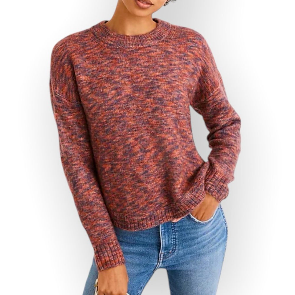 Madewell Space Dyed Birchmont Side Button Pullover Sweater Size Small